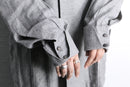 melange gray rayon front fly shirt