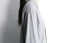melange gray rayon front fly shirt
