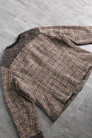 fancy tweed textile collarless jacket