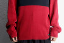 00s "polo jeans co." red × black wide stripe ribbed cotton knit sweater