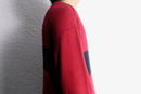 00s "polo jeans co." red × black wide stripe ribbed cotton knit sweater