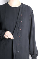 asymmetry front fly poly shirt