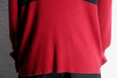 00s "polo jeans co." red × black wide stripe ribbed cotton knit sweater