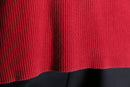 00s "polo jeans co." red × black wide stripe ribbed cotton knit sweater