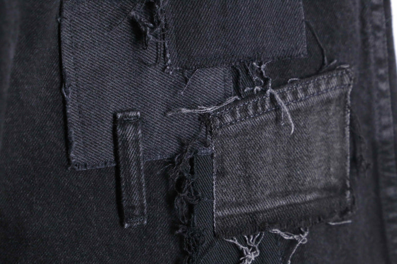 “Re:make” black buggy flare denim pants
