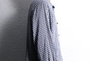 ethnic embroidered navy gingham check design shirt