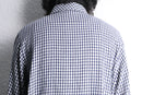 ethnic embroidered navy gingham check design shirt
