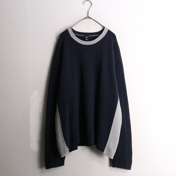 "GAP" navy×gray cotton knit