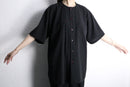 black collarless poly shirt