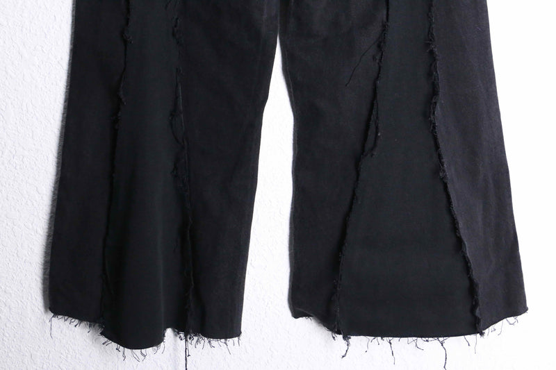 “Re:make” black buggy flare denim pants
