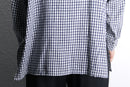 ethnic embroidered navy gingham check design shirt