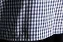 ethnic embroidered navy gingham check design shirt