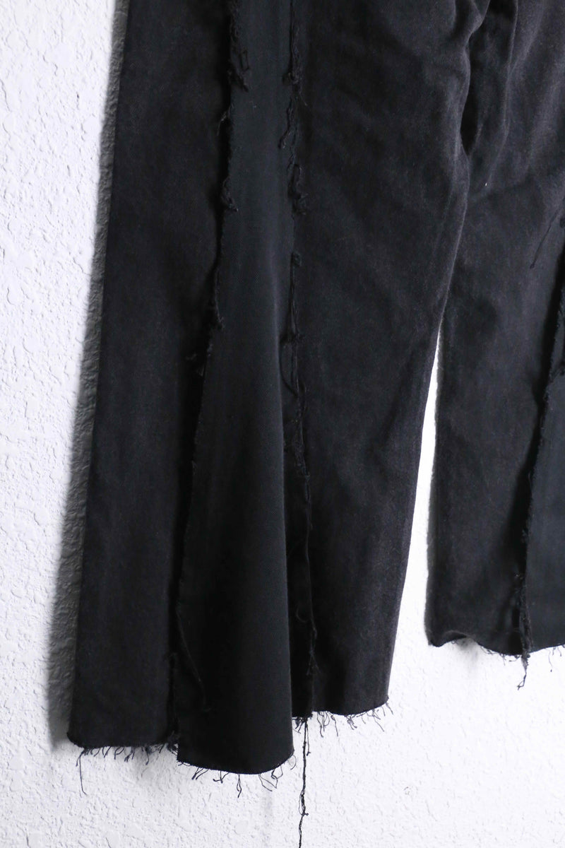 “Re:make” black buggy flare denim pants