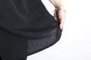 black collarless poly shirt