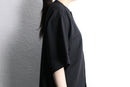 black collarless poly shirt