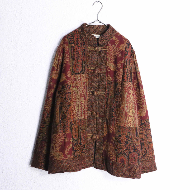 "WHITE STAG" patchwork gobelin china jacket