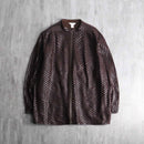 textured stripe zip up jacket