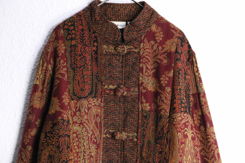 "WHITE STAG" patchwork gobelin china jacket