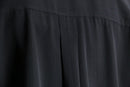 black collarless poly shirt