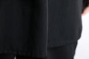 black collarless poly shirt