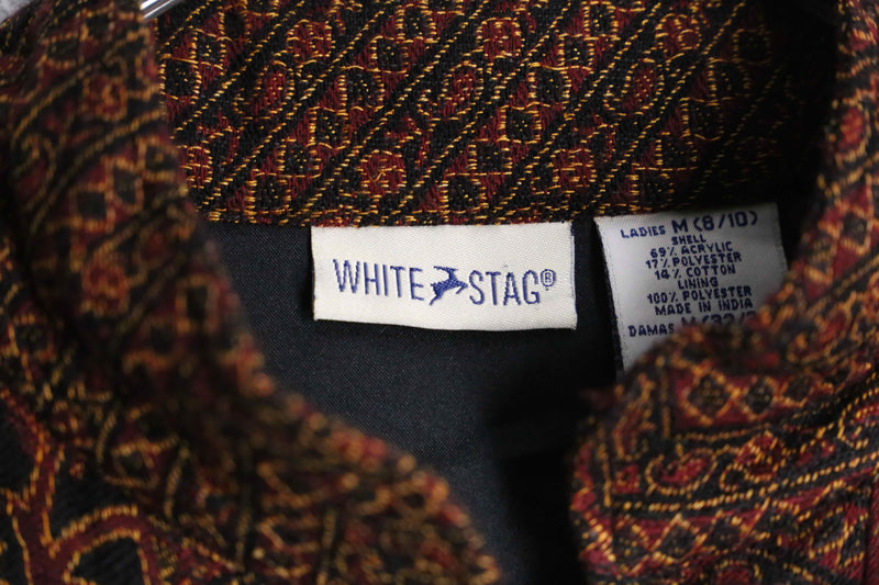 "WHITE STAG" patchwork gobelin china jacket