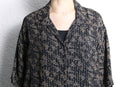 “CHICO'S”art pattern rayon open collar s/s shirt