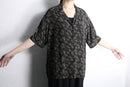 “CHICO'S”art pattern rayon open collar s/s shirt