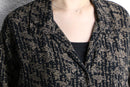 “CHICO'S”art pattern rayon open collar s/s shirt