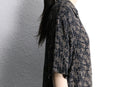 “CHICO'S”art pattern rayon open collar s/s shirt