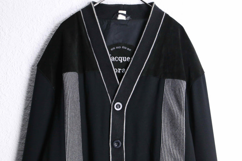 "Jacques Lorant" leather switch poly cardigan