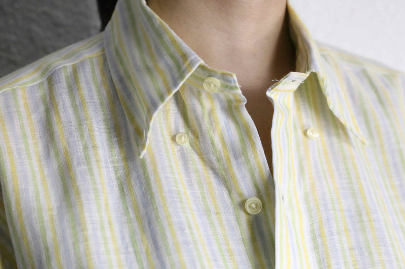 Brooks Brothers” light color stripe linen shirt