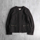 cropped lame zip up jacket