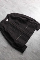 cropped lame zip up jacket