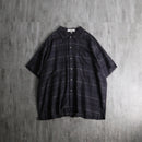 1990s PERRY ELLIS border S/S linen shirt