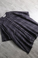 1990s PERRY ELLIS border S/S linen shirt