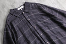 1990s PERRY ELLIS border S/S linen shirt