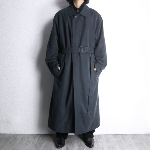 90-00s ”SANYO” dark navy belted long coat