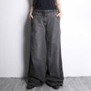 fade black wide buggy flare denim pants