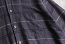 1990s PERRY ELLIS border S/S linen shirt