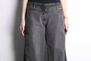 fade black wide buggy flare denim pants