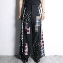 "Re:make"花柄　check shirt docking flare trousers pants