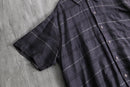 1990s PERRY ELLIS border S/S linen shirt