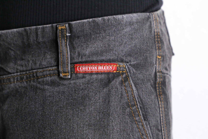 fade black wide buggy flare denim pants