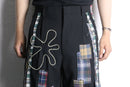 "Re:make"花柄　check shirt docking flare trousers pants