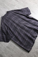 1990s PERRY ELLIS border S/S linen shirt