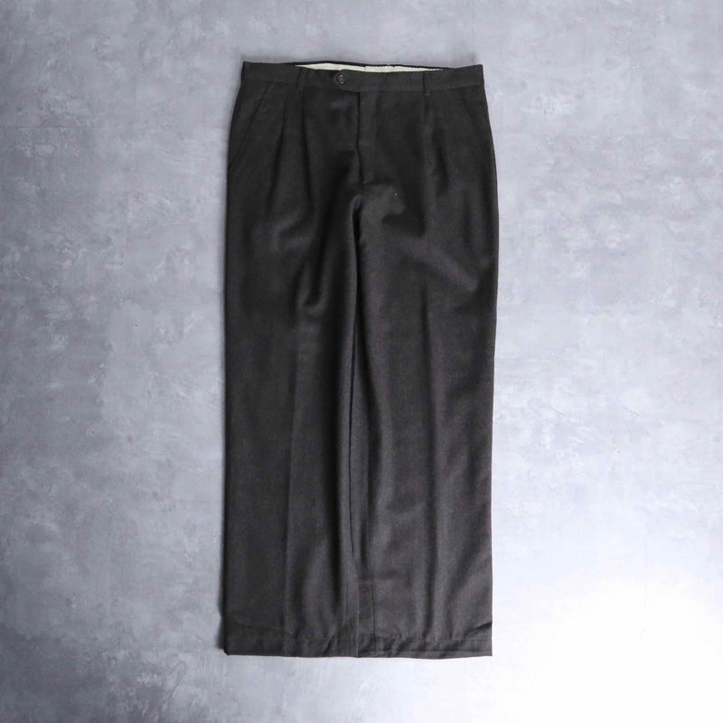 dark brown wool straight silhouette slacks