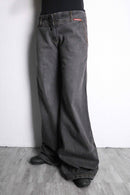 fade black wide buggy flare denim pants