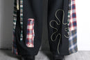 "Re:make"花柄　check shirt docking flare trousers pants