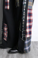 "Re:make"花柄　check shirt docking flare trousers pants