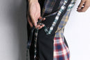 "Re:make"花柄　check shirt docking flare trousers pants